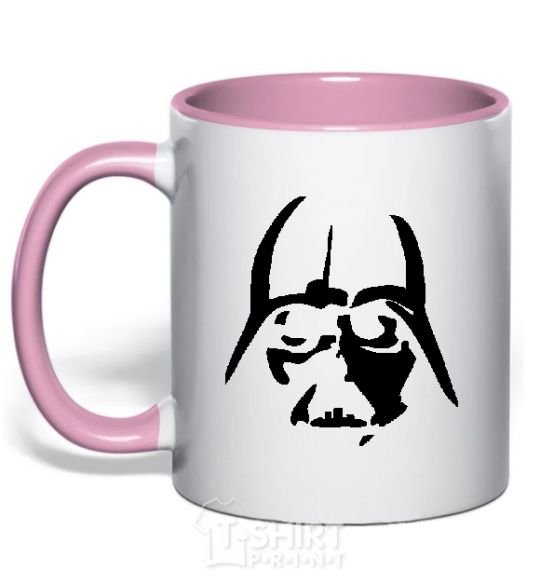 Mug with a colored handle DARTH VADER the dark side light-pink фото