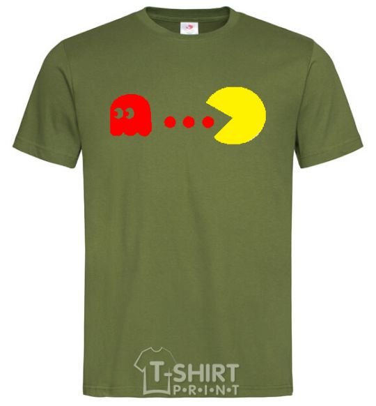 Men's T-Shirt Pacman is chasing millennial-khaki фото