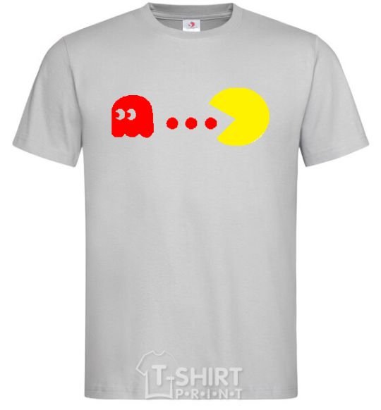 Men's T-Shirt Pacman is chasing grey фото