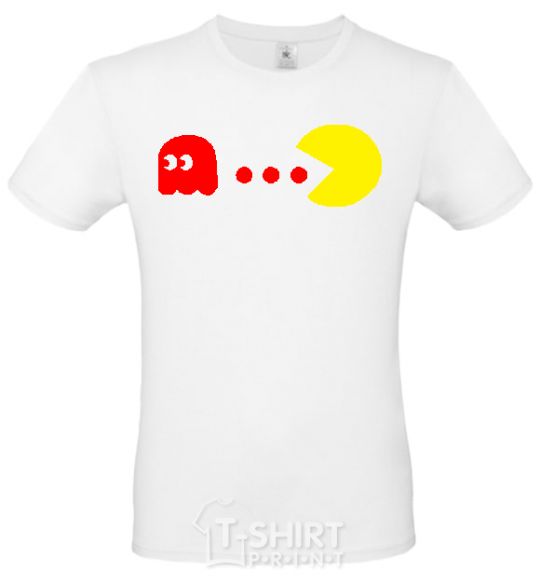 Men's T-Shirt Pacman is chasing White фото