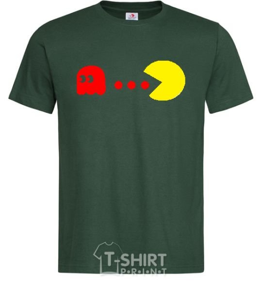 Men's T-Shirt Pacman is chasing bottle-green фото