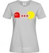 Women's T-shirt Pacman is chasing grey фото