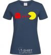 Women's T-shirt Pacman is chasing navy-blue фото