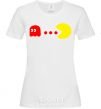 Women's T-shirt Pacman is chasing White фото