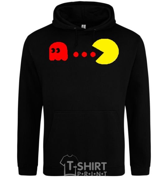 Men`s hoodie Pacman is chasing black фото