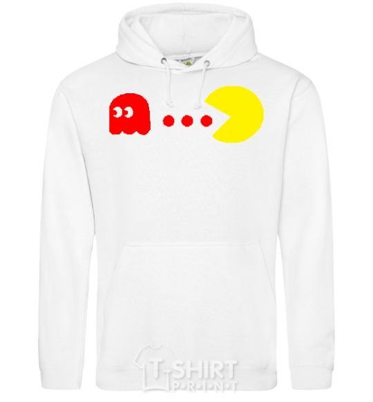 Men`s hoodie Pacman is chasing White фото