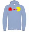 Men`s hoodie Pacman is chasing sky-blue фото