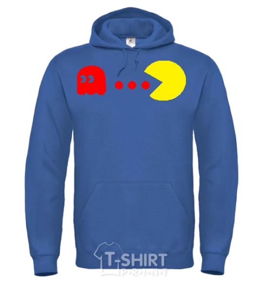 Men`s hoodie Pacman is chasing royal фото