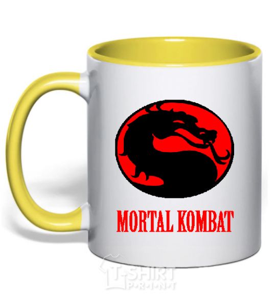 Mug with a colored handle MORTAL KOMBAT yellow фото