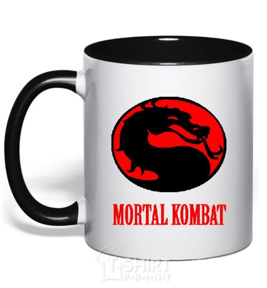 Mug with a colored handle MORTAL KOMBAT black фото