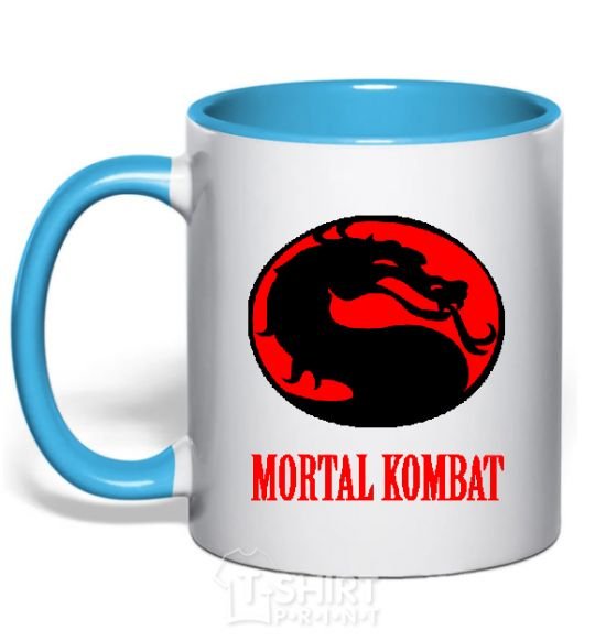 Mug with a colored handle MORTAL KOMBAT sky-blue фото