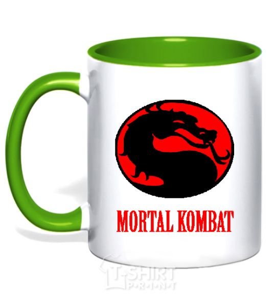 Mug with a colored handle MORTAL KOMBAT kelly-green фото