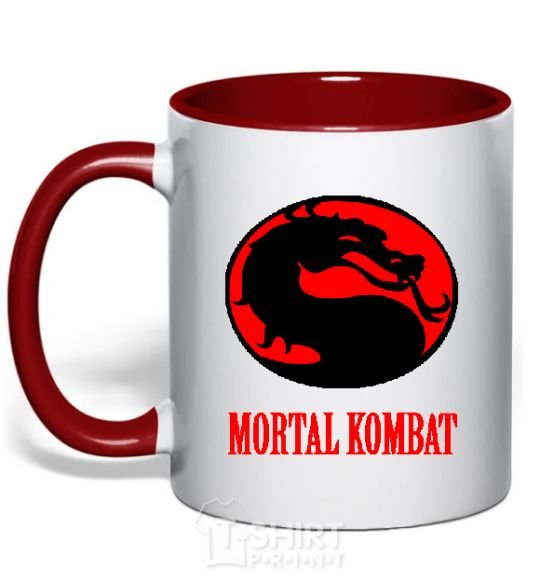 Mug with a colored handle MORTAL KOMBAT red фото