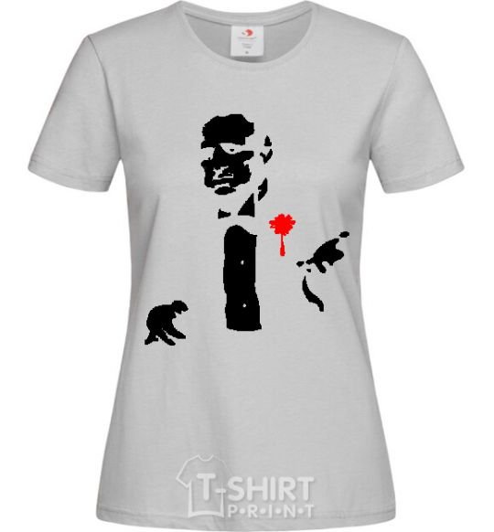 Women's T-shirt GOD FATHER grey фото