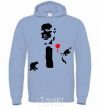 Men`s hoodie GOD FATHER sky-blue фото