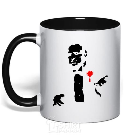 Mug with a colored handle GOD FATHER black фото