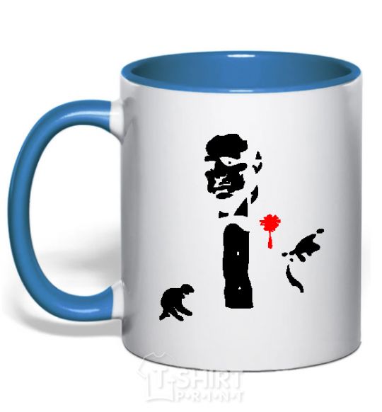 Mug with a colored handle GOD FATHER royal-blue фото