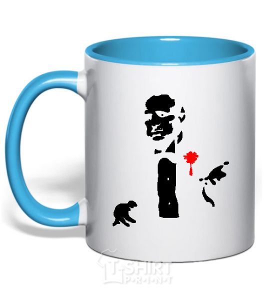 Mug with a colored handle GOD FATHER sky-blue фото