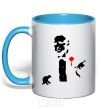 Mug with a colored handle GOD FATHER sky-blue фото