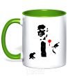 Mug with a colored handle GOD FATHER kelly-green фото