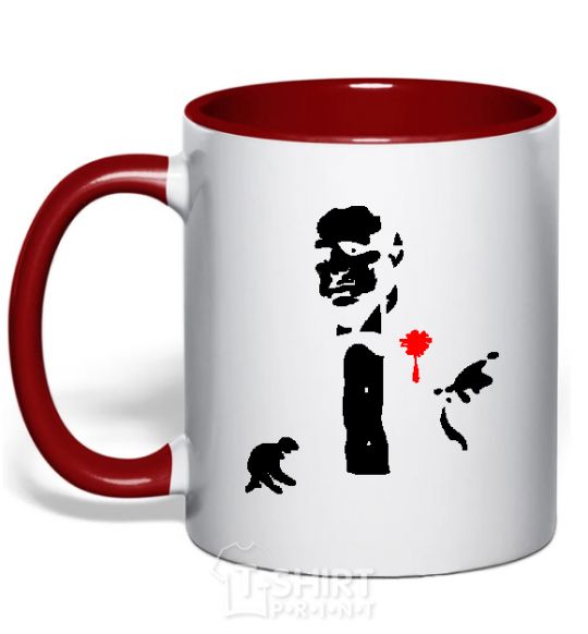 Mug with a colored handle GOD FATHER red фото