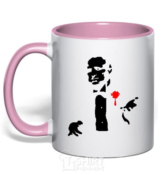 Mug with a colored handle GOD FATHER light-pink фото