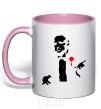 Mug with a colored handle GOD FATHER light-pink фото