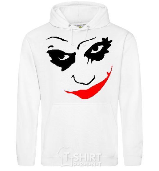 Men`s hoodie JOKER Smile White фото