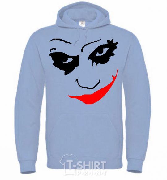 Men`s hoodie JOKER Smile sky-blue фото