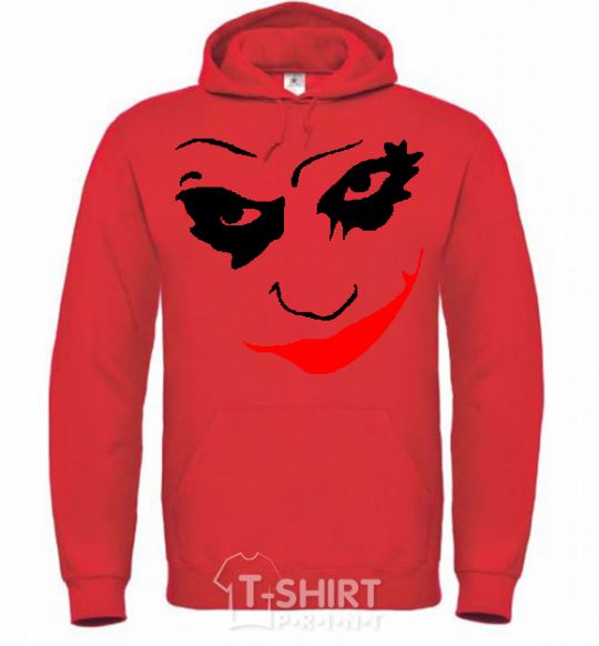 Men`s hoodie JOKER Smile bright-red фото