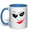 Mug with a colored handle JOKER Smile royal-blue фото