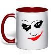 Mug with a colored handle JOKER Smile red фото