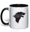Mug with a colored handle WINTER IS COMING... black фото