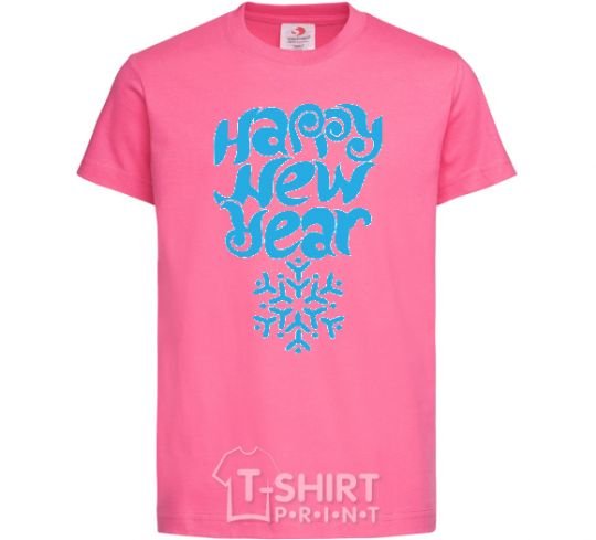 Kids T-shirt HAPPY NEW YEAR SNOWFLAKE heliconia фото
