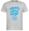 Men's T-Shirt HAPPY NEW YEAR SNOWFLAKE grey фото