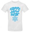 Men's T-Shirt HAPPY NEW YEAR SNOWFLAKE White фото