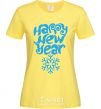 Women's T-shirt HAPPY NEW YEAR SNOWFLAKE cornsilk фото