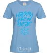 Women's T-shirt HAPPY NEW YEAR SNOWFLAKE sky-blue фото