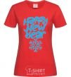 Women's T-shirt HAPPY NEW YEAR SNOWFLAKE red фото