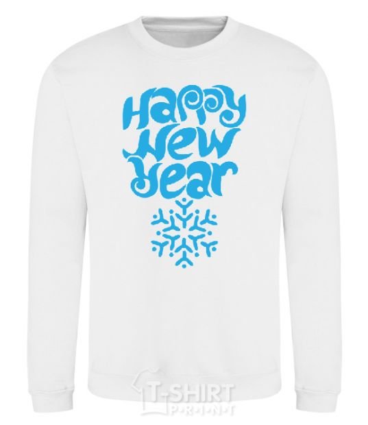 Sweatshirt HAPPY NEW YEAR SNOWFLAKE White фото
