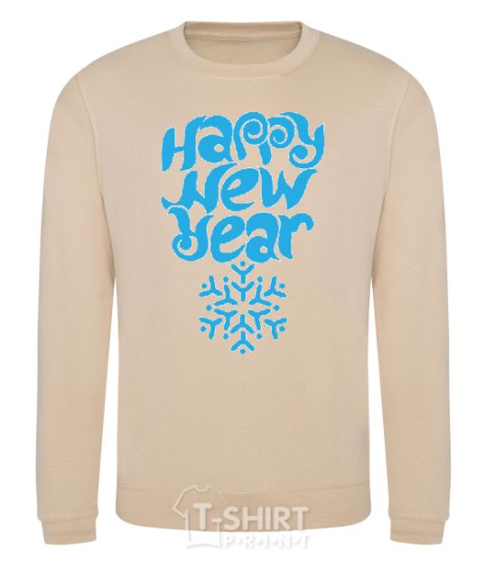 Sweatshirt HAPPY NEW YEAR SNOWFLAKE sand фото