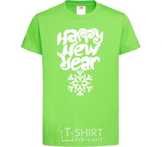 Kids T-shirt HAPPY NEW YEAR SNOWFLAKE orchid-green фото