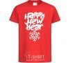 Kids T-shirt HAPPY NEW YEAR SNOWFLAKE red фото