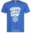 Men's T-Shirt HAPPY NEW YEAR SNOWFLAKE royal-blue фото