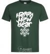 Мужская футболка HAPPY NEW YEAR SNOWFLAKE Темно-зеленый фото