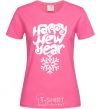 Женская футболка HAPPY NEW YEAR SNOWFLAKE Ярко-розовый фото