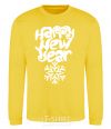 Sweatshirt HAPPY NEW YEAR SNOWFLAKE yellow фото