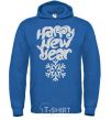 Men`s hoodie HAPPY NEW YEAR SNOWFLAKE royal фото