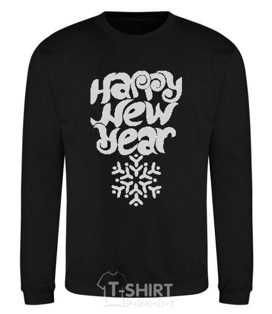 Sweatshirt HAPPY NEW YEAR SNOWFLAKE black фото