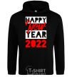 Men`s hoodie HAPPY NEW YEAR 2022 Inscription black фото
